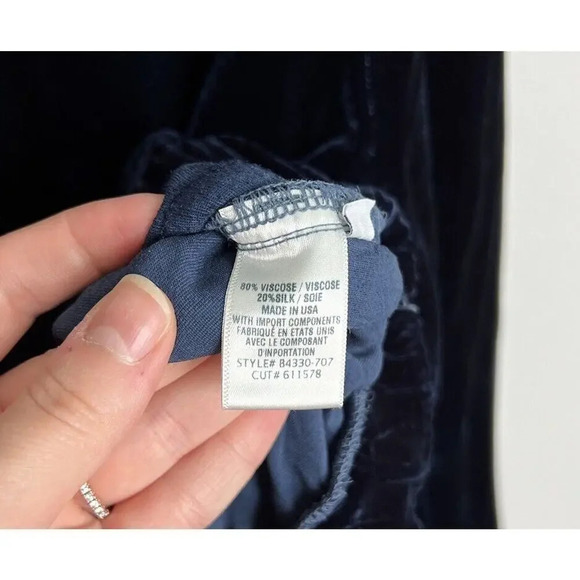 Cloth & Stone Velvet Silk Blend Zip Up Jacket Style B4330-707 Size Large Women’s - Picture 8 of 9